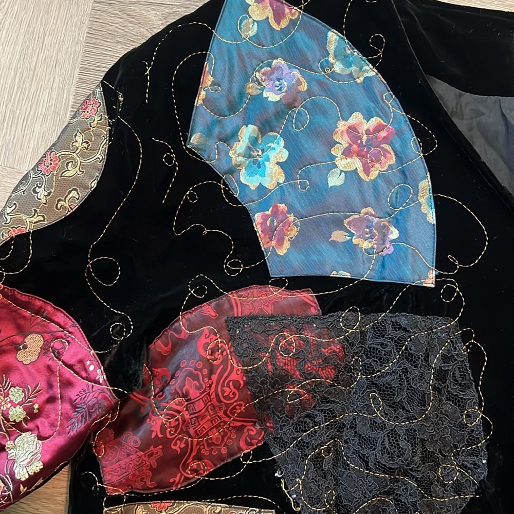 Chico's Black Velvet Patchwork Jacket - image 3